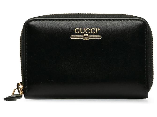 Porte-monnaie en cuir noir Gucci Veau façon poulain  ref.1204035