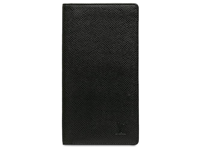 Louis Vuitton Black Taiga Brazza Wallet Leather  ref.1204066