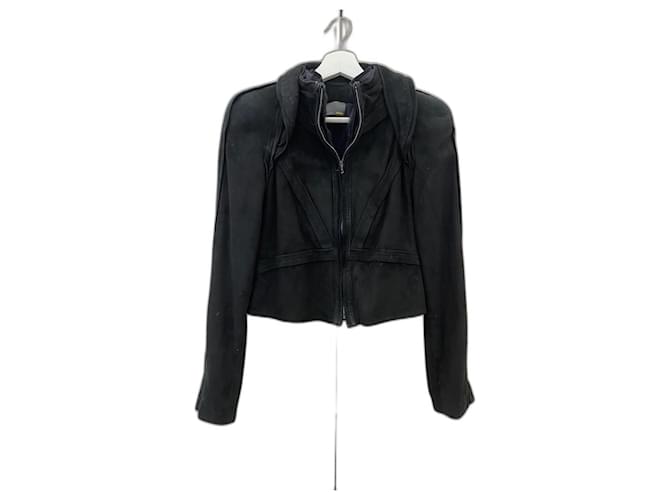 Fendi Jackets Black Suede Leather Silk  ref.1204141