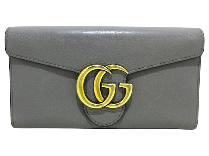 Gucci GG Marmont Cuir Gris  ref.1204259