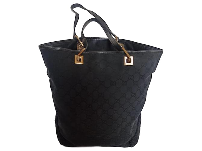 Ophidia Gucci -way tote Black Leather Cloth  ref.1204274