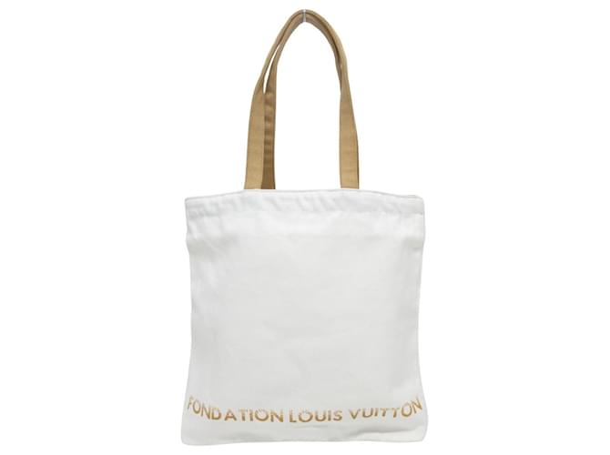 Louis Vuitton Cabas Weiß Leinwand  ref.1204290