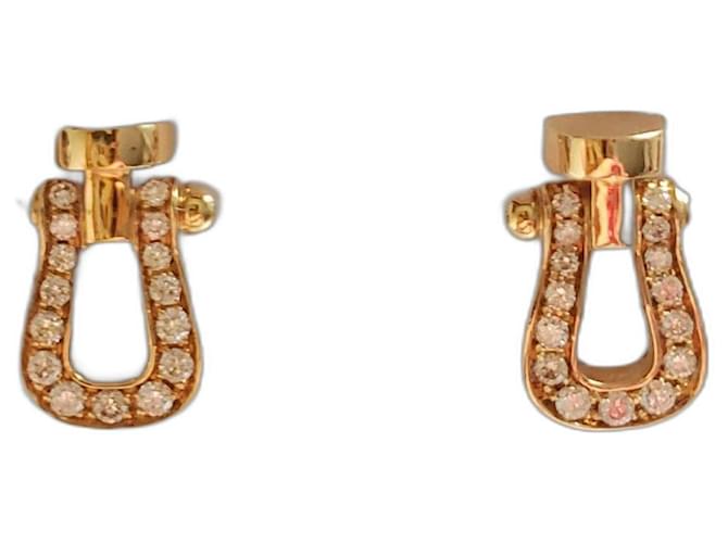 Fred Force earrings 10 in yellow gold and diamonds Golden  ref.1204379