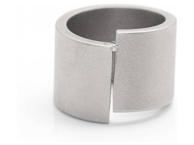 Autre Marque NIESSING Steel and Diamond Ring. Silvery  ref.1204490