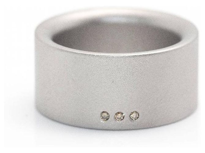 Autre Marque Anillo NIESSING en Acero y Diamantes. Plata