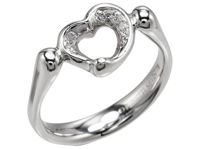 Tiffany & Co Open Heart Silvery Platinum  ref.1204581