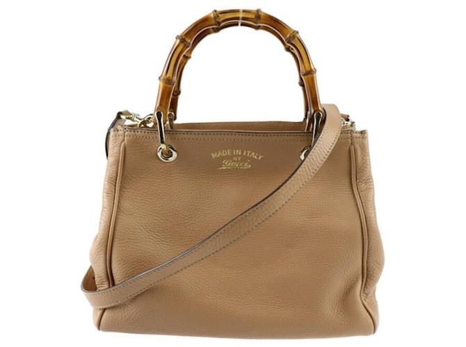 Gucci Bamboo Beige Leather  ref.1204629