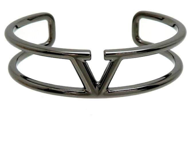 Valentino Garavani V logo Silvery Metal  ref.1204791