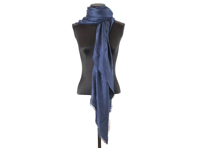 Dior Écharpe en soie Bleu  ref.1204841