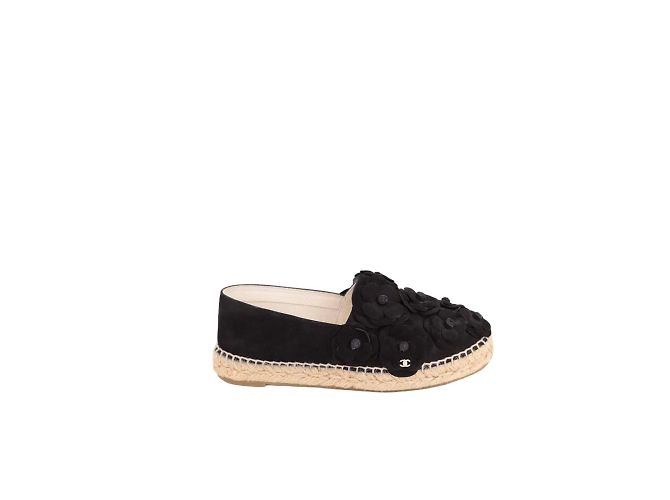 Chanel Espadrilles aus Wildleder Schwarz