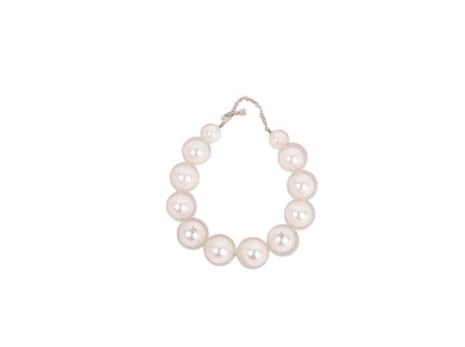 Chanel Collier en perles Blanc  ref.1204851