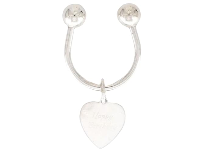 Tiffany & Co Key ring Silvery Silver  ref.1204961