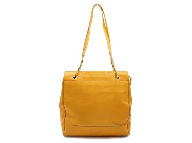 Chanel Yellow Leather  ref.1205095
