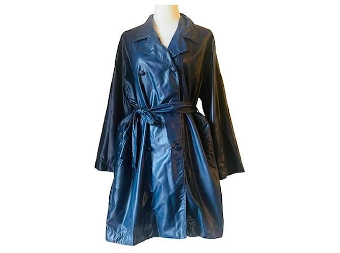 Trench coat icônico/Casaco espanador BLUMARINE azul Poliamida  ref.1205098