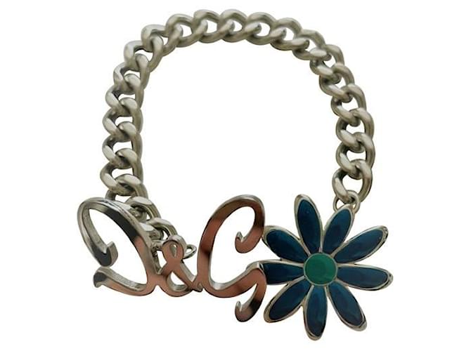 Dolce & Gabbana Wunderschönes DOLCE &GABBANA-Armband aus der Flower-Kollektion Silber Stahl  ref.1205104
