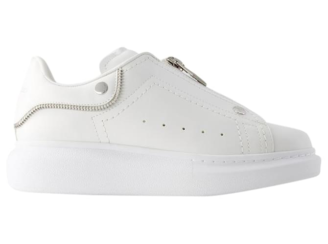 Oversized Sneakers - Alexander Mcqueen - Leather - White/silver  ref.1205114