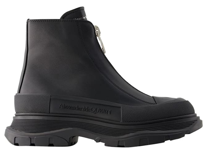 Tread Slick Ankle Boots - Alexander Mcqueen - Leather - Black  ref.1205127