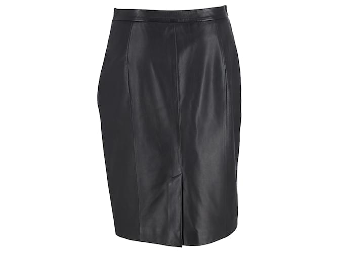 Red Valentino Knee-Length Pencil Skirt in Black Leather  ref.1205134