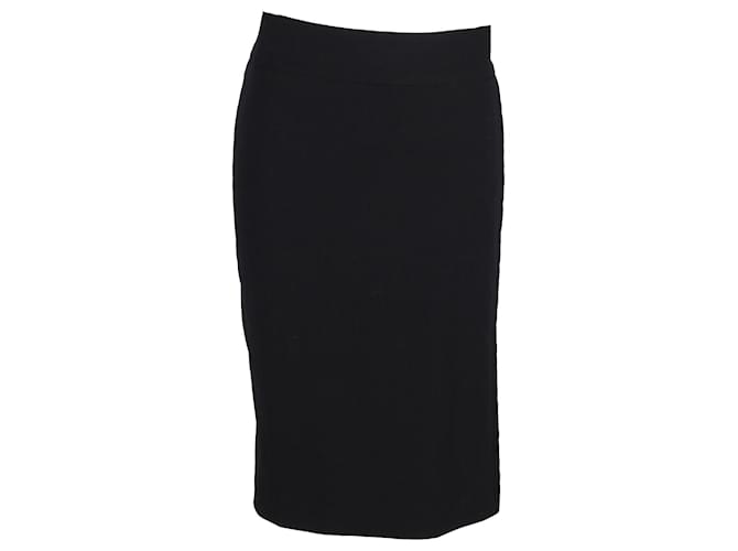 Dolce & Gabbana Knee-Length Pencil Skirt with Side Hook Detail in Black Cotton  ref.1205135