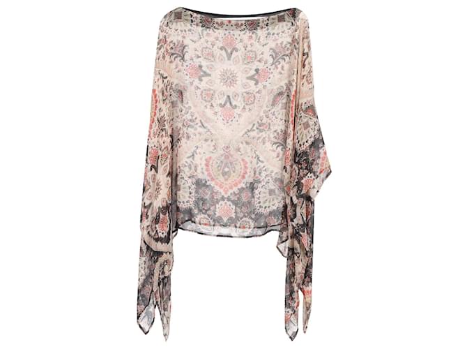 Etro Patterned Poncho Top in Multicolor Silk Python print  ref.1205146