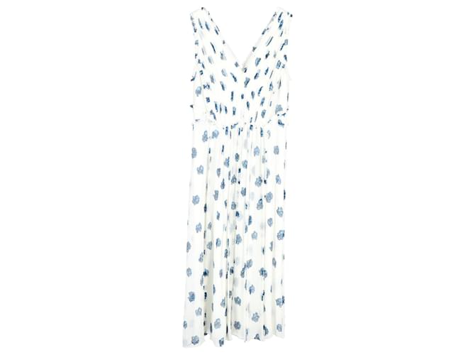 Jason Wu Ruffled Floral-Print Midi Dress in White Silk Blend  ref.1205150