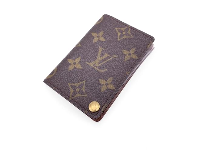 Louis Vuitton Vintage Monogram Porte Carte Pression Card Case Holder Brown Cloth  ref.1205165