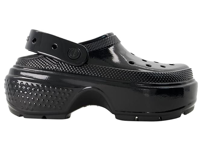 Autre Marque Stomp High Shine Sandals - Crocs - Thermoplastic - Black  ref.1205184