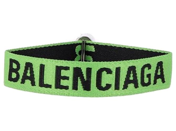 Pulsera de fiesta con logo de Balenciaga en lona verde Verde oliva Lienzo  ref.1205193