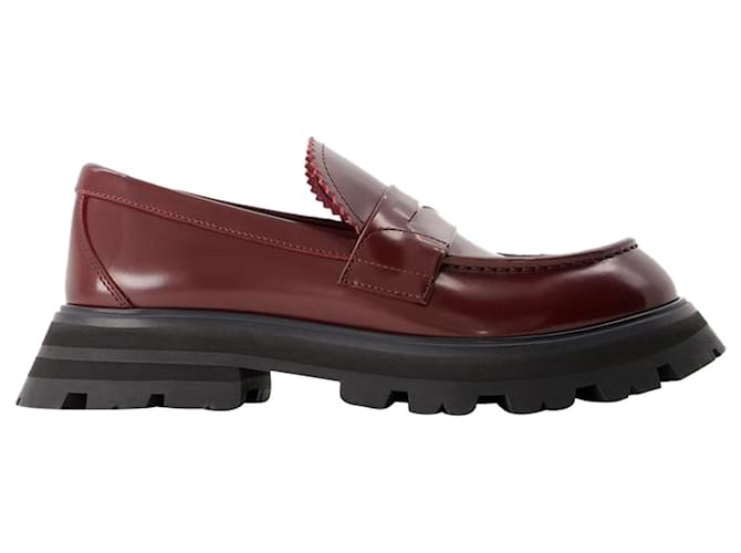 Loafers - Alexander Mcqueen - Leather - Dark Burgundy Red Dark red  ref.1205217