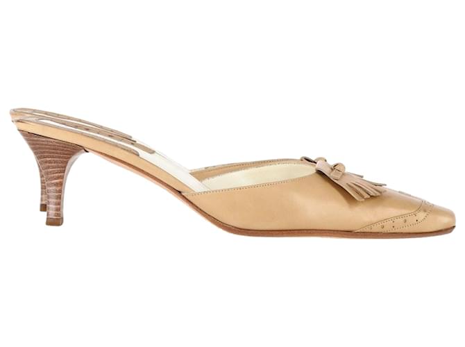 Gucci Vintage Mules in Beige Leather  ref.1205260