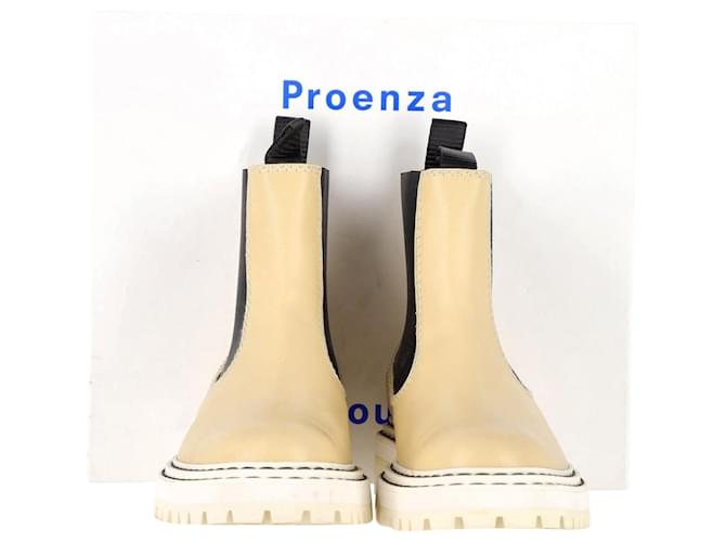 Proenza Schouler Chelsea Ankle Boots in Beige Leather  ref.1205291