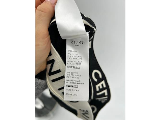 Céline T-shirt CELINE.International S Coton Noir  ref.1205335