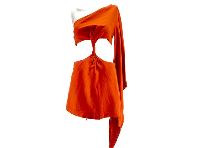 CULT GAIA  Dresses T.International S Linen Orange  ref.1205341