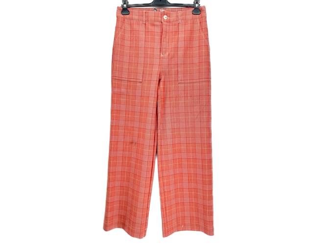 GANNI  Trousers T.fr 38 polyester Red  ref.1205354