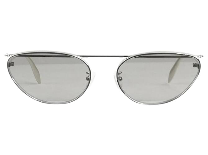 Alexander Mcqueen Silver cat eye metal frame sunglasses Silvery  ref.1205438