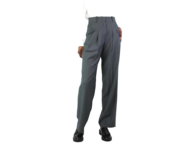 Autre Marque Pantaloni con piega grigio scuro - taglia XS Tencel  ref.1205450