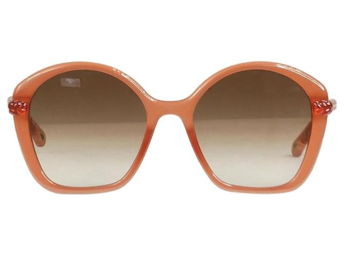 Chloé Chloe Orange occhiali da sole arancioni con aste intrecciate - misura Arancione  ref.1205451