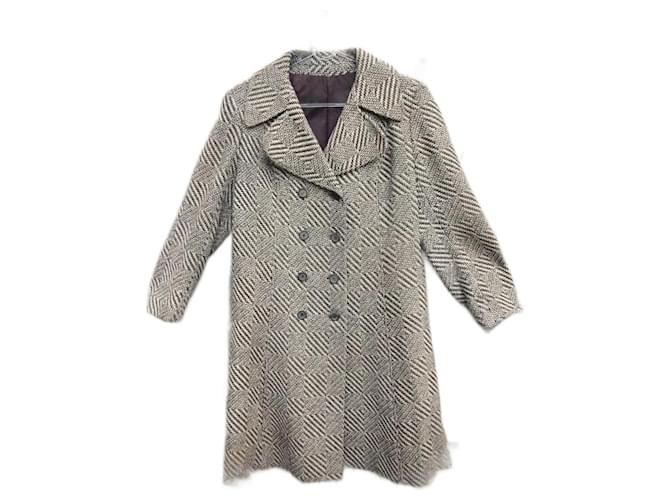Autre Marque cappotto di lana vintage 70le dimensioni di 40 Grigio  ref.1205499
