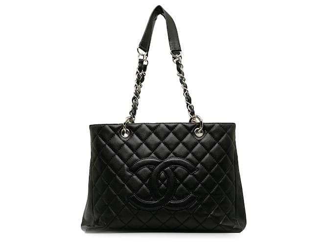 Chanel Black Caviar Grand Shopping Tote Leather Pony-style calfskin  ref.1205549