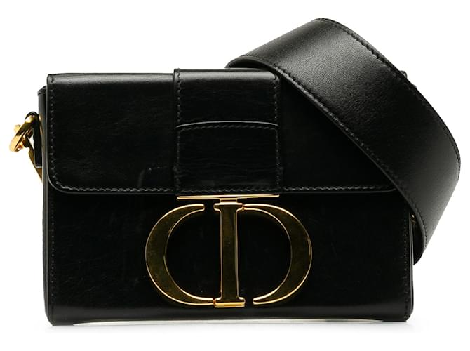 Dior Black Leather 30 MONTAIGNE BOX BAG Pony-style calfskin  ref.1205623