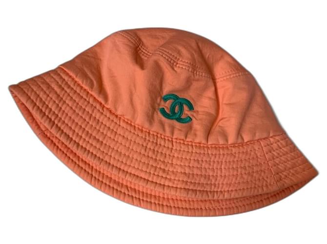 Chanel cappelli Arancione Cotone  ref.1205632