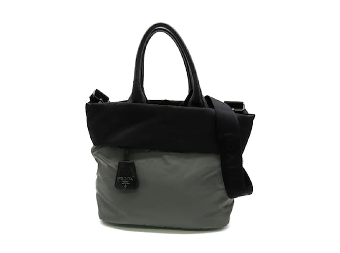Prada Tessuto Reversible Tote Bag B1959V Grey Cloth Nylon  ref.1205654