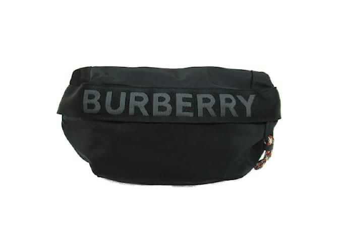 Burberry Sac ceinture Sonny en nylon et cuir 8025668 Toile Noir  ref.1205657