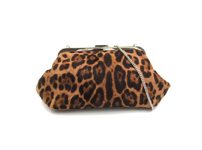Dolce & Gabbana Clasp Pochette Shoulder Purse Bag  BP1270 Brown  ref.1205658