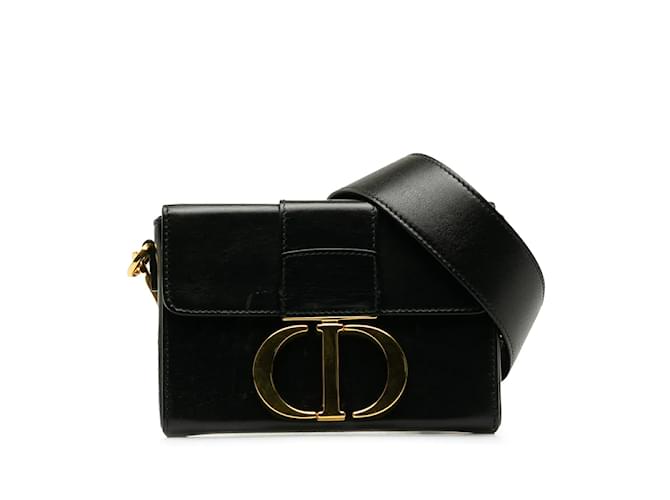 Bolso Dior Montaigne  30 Bolso bandolera de piel en buen estado. Negro Cuero  ref.1205702