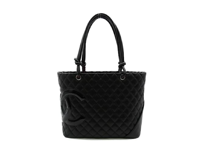 Chanel CC Cambon Tote Bag Black Leather Lambskin  ref.1205735