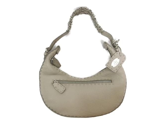 Fendi Selleria Chain Shoulder Bag Grey Leather Pony-style calfskin  ref.1205744