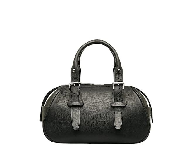 Burberry Leather Belted Boston Bag Black Pony-style calfskin  ref.1205758