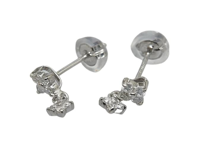 & Other Stories Platinum Flower Diamond Stud Earrings Silvery Metal  ref.1205761