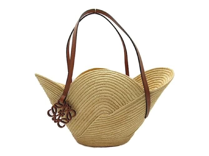 Loewe Small Raffia Petal Basket Bag A223l52x012435 Brown ref
